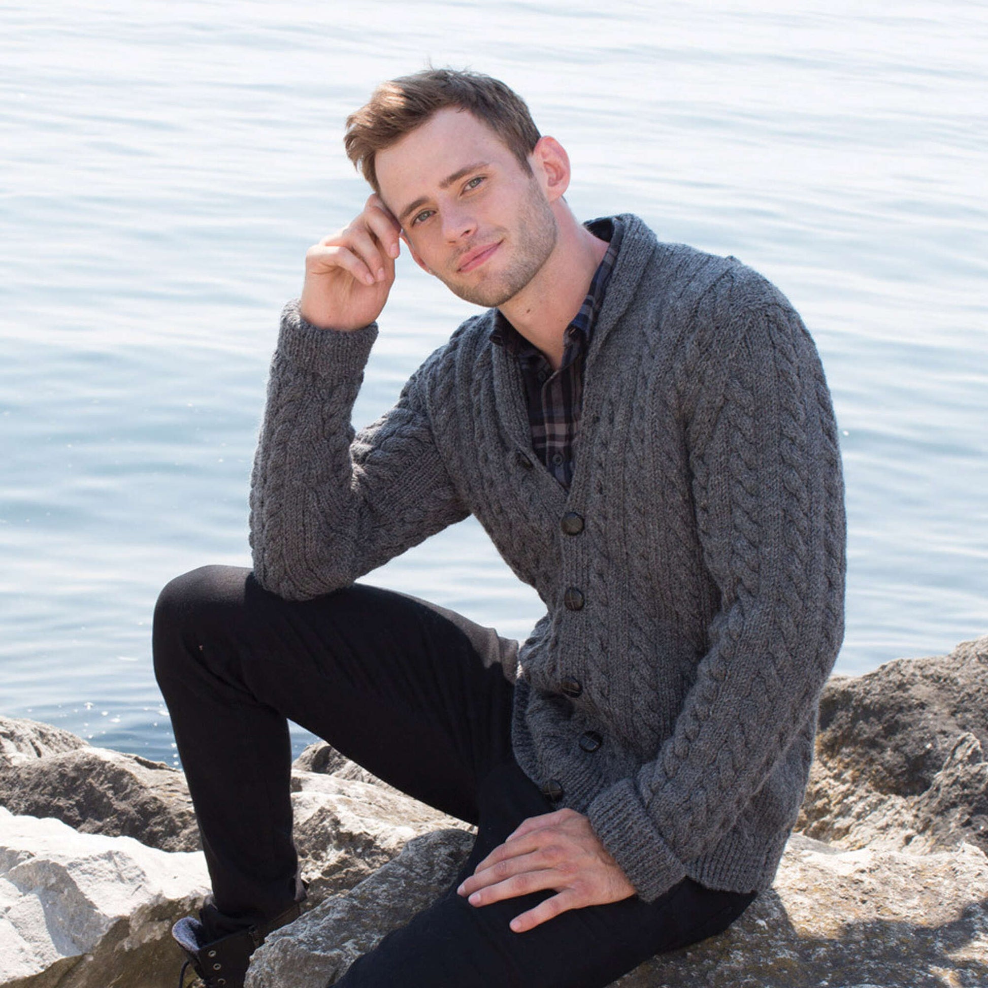 Free Patons Hey Handsome Knit Cardigan Pattern