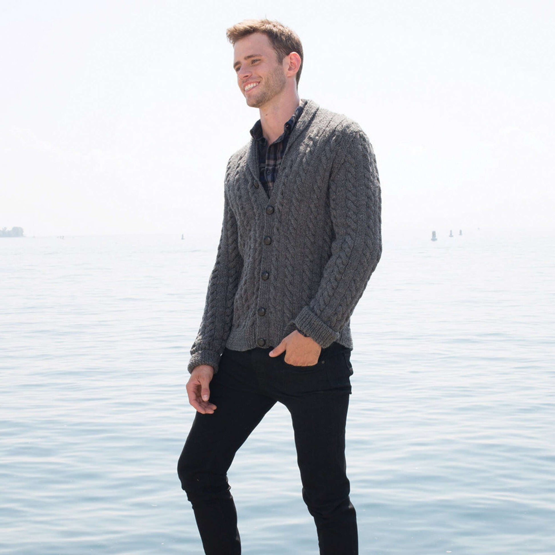 Free Patons Hey Handsome Knit Cardigan Pattern