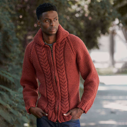 Patons Yorkview Knit Zipper Cardigan XL