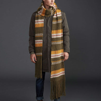 Patons Moss Stripe Knit Super Scarf Single Size