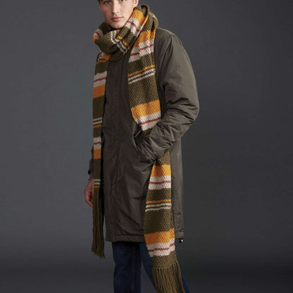 Patons Moss Stripe Knit Super Scarf Single Size