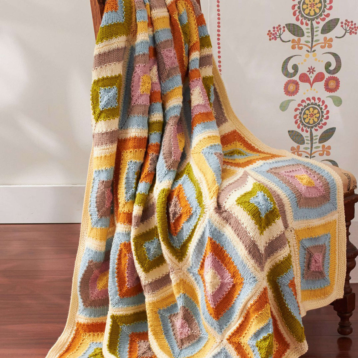 Free Patons Patchwork Knit Blanket Pattern | Yarnspirations