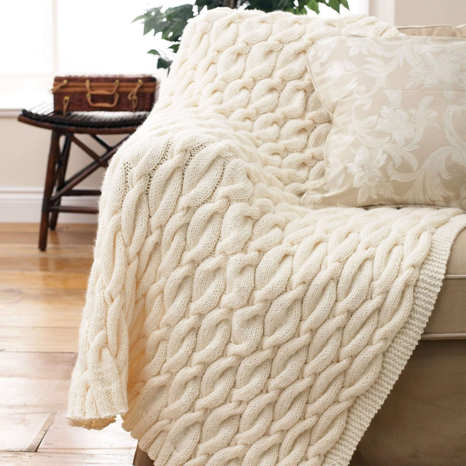 Free Patons Knit Cable Blanket Pattern
