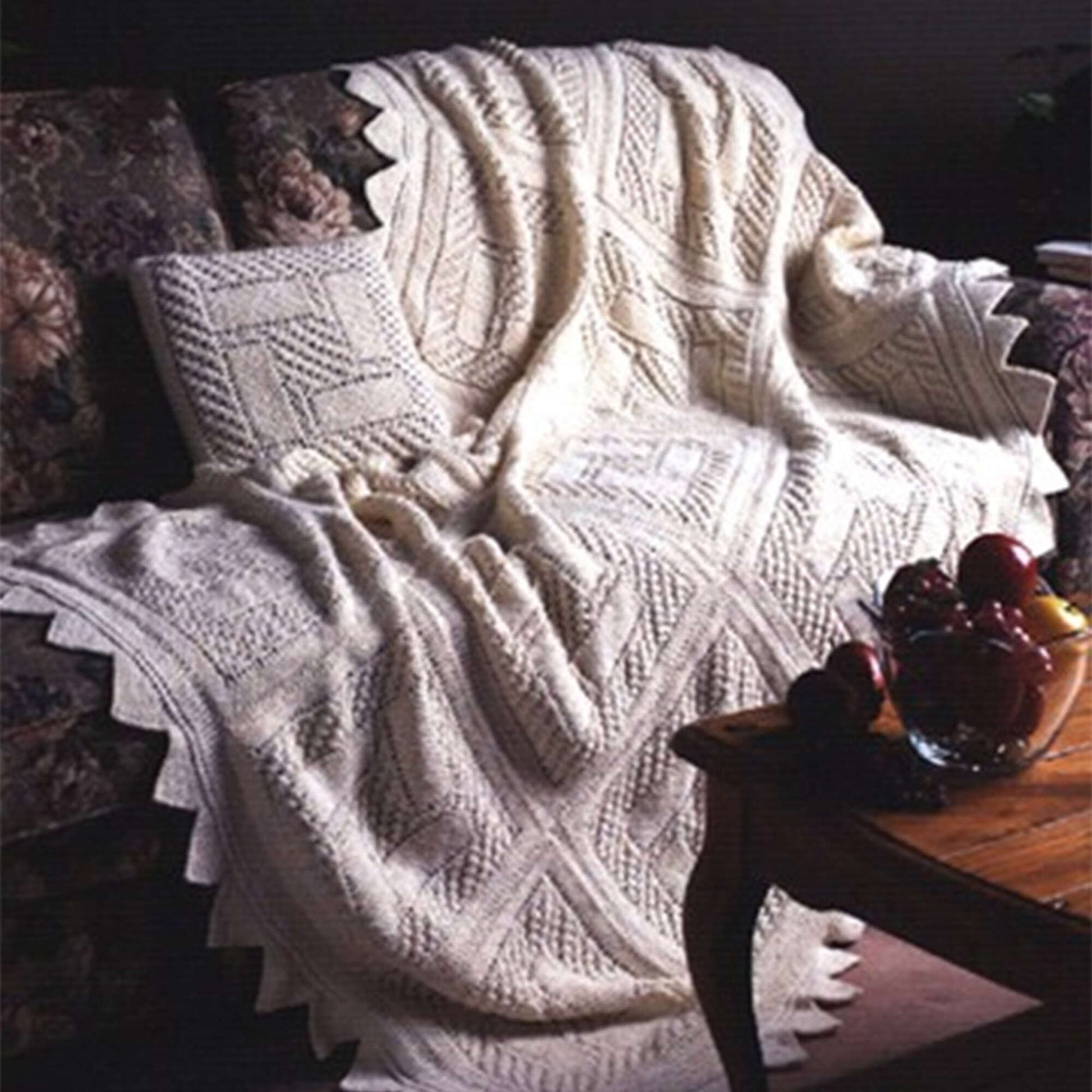 Free Patons Trellis Squares Knit Blanket Pattern