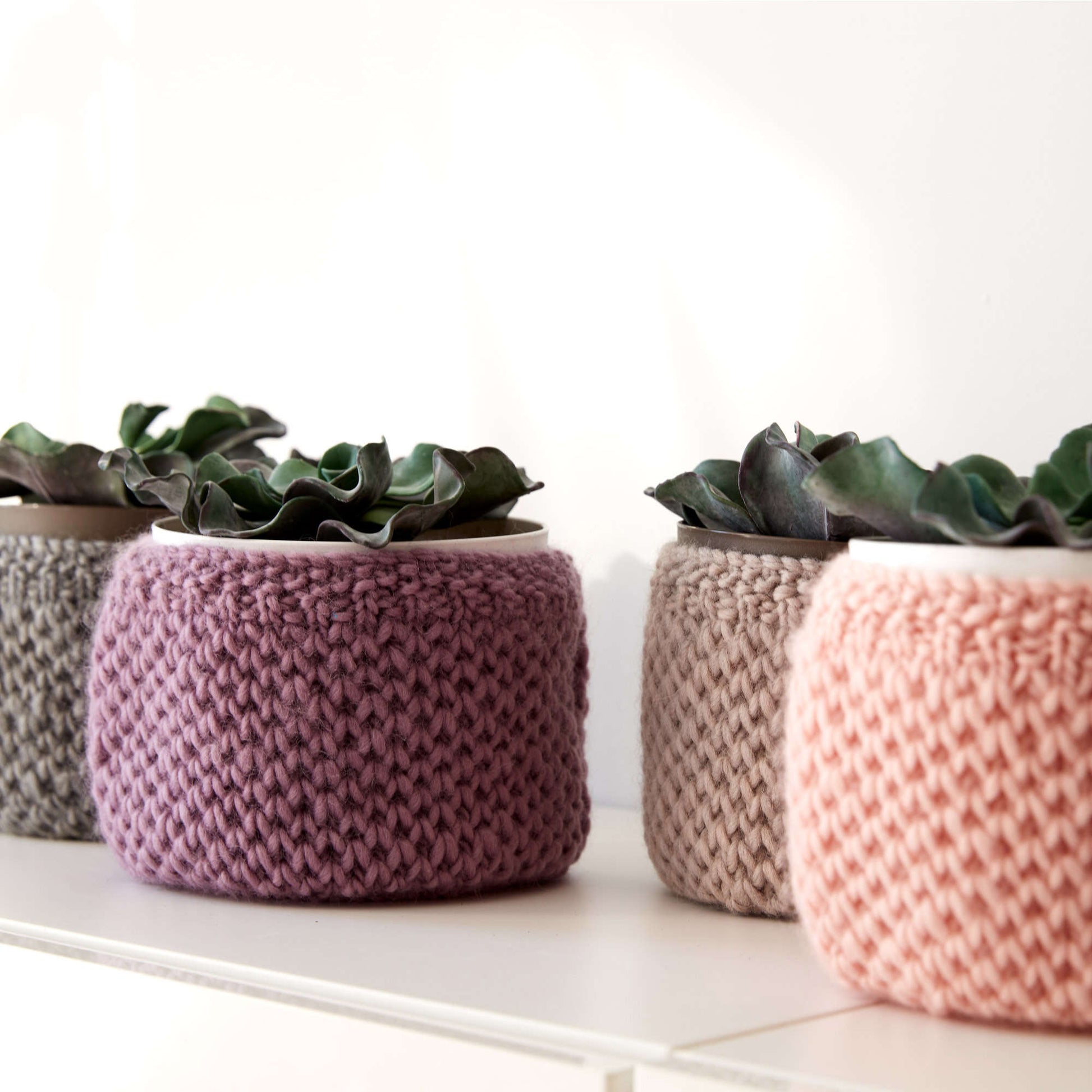 Free Patons Knit Plant Cozies Pattern