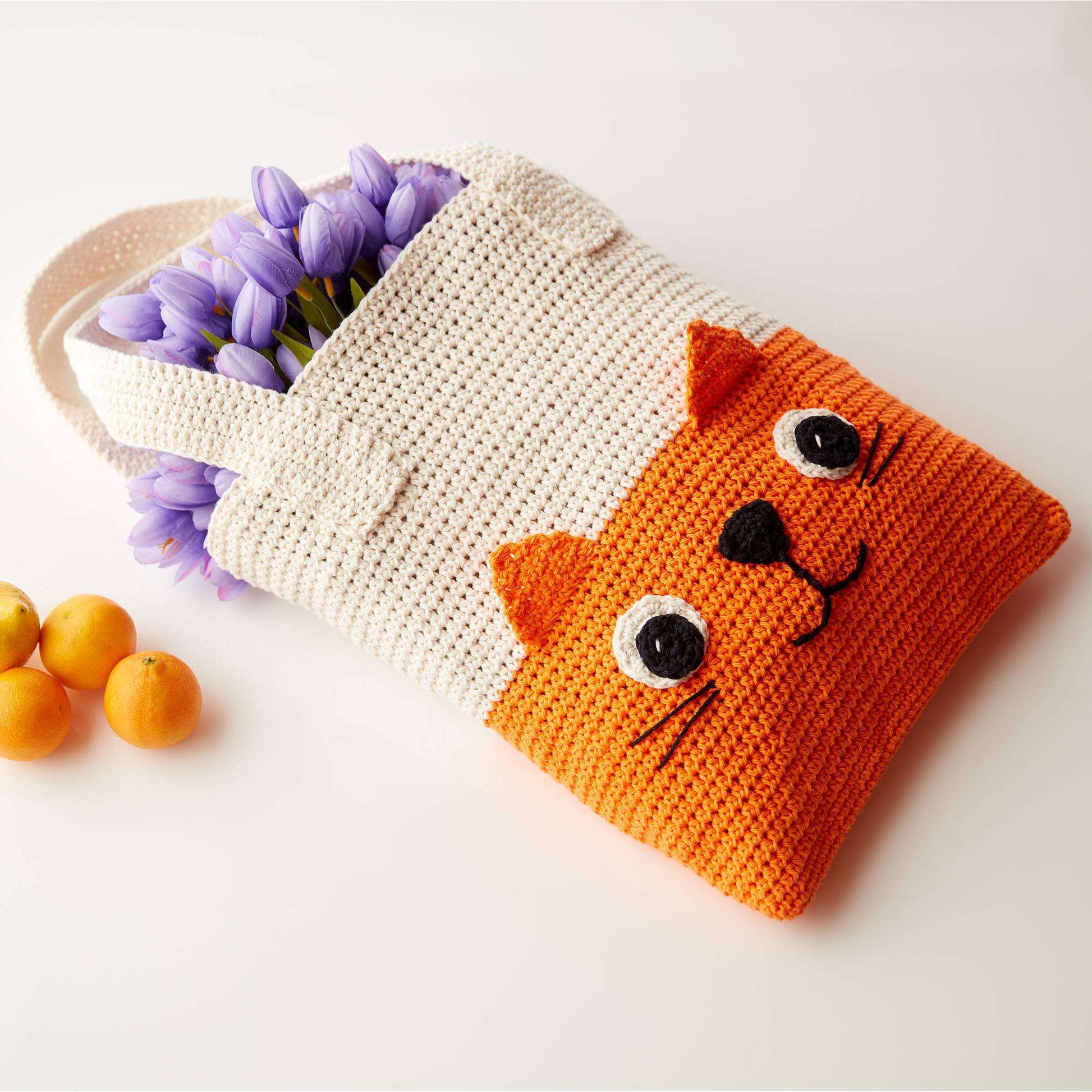 Peaches & Crème Cat In The Bag Crochet Tote Single Size