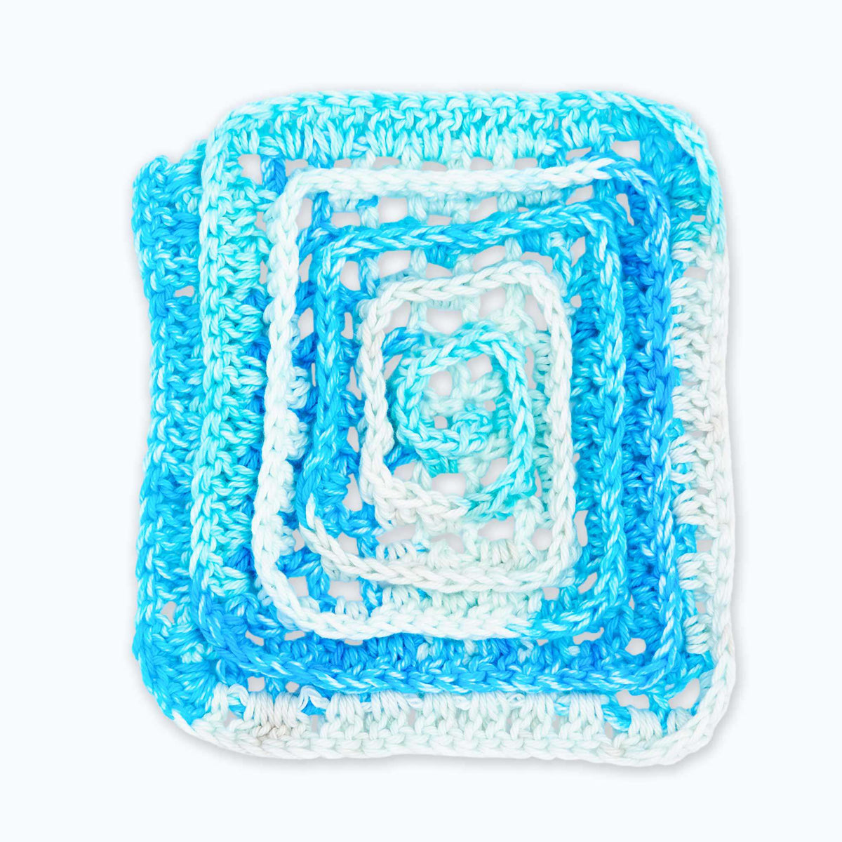 Crochet Dishcloth made in Peaches & Crème Stripey yarn