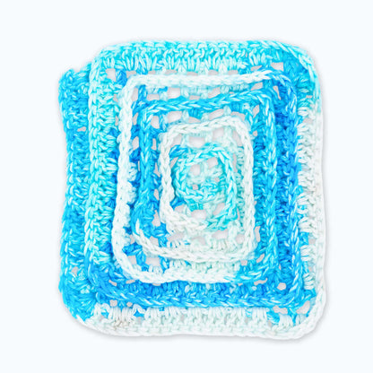 Peaches and Creme Wiggles Crochet Dishcloth Crochet Dishcloth made in Peaches & Crème Stripey yarn