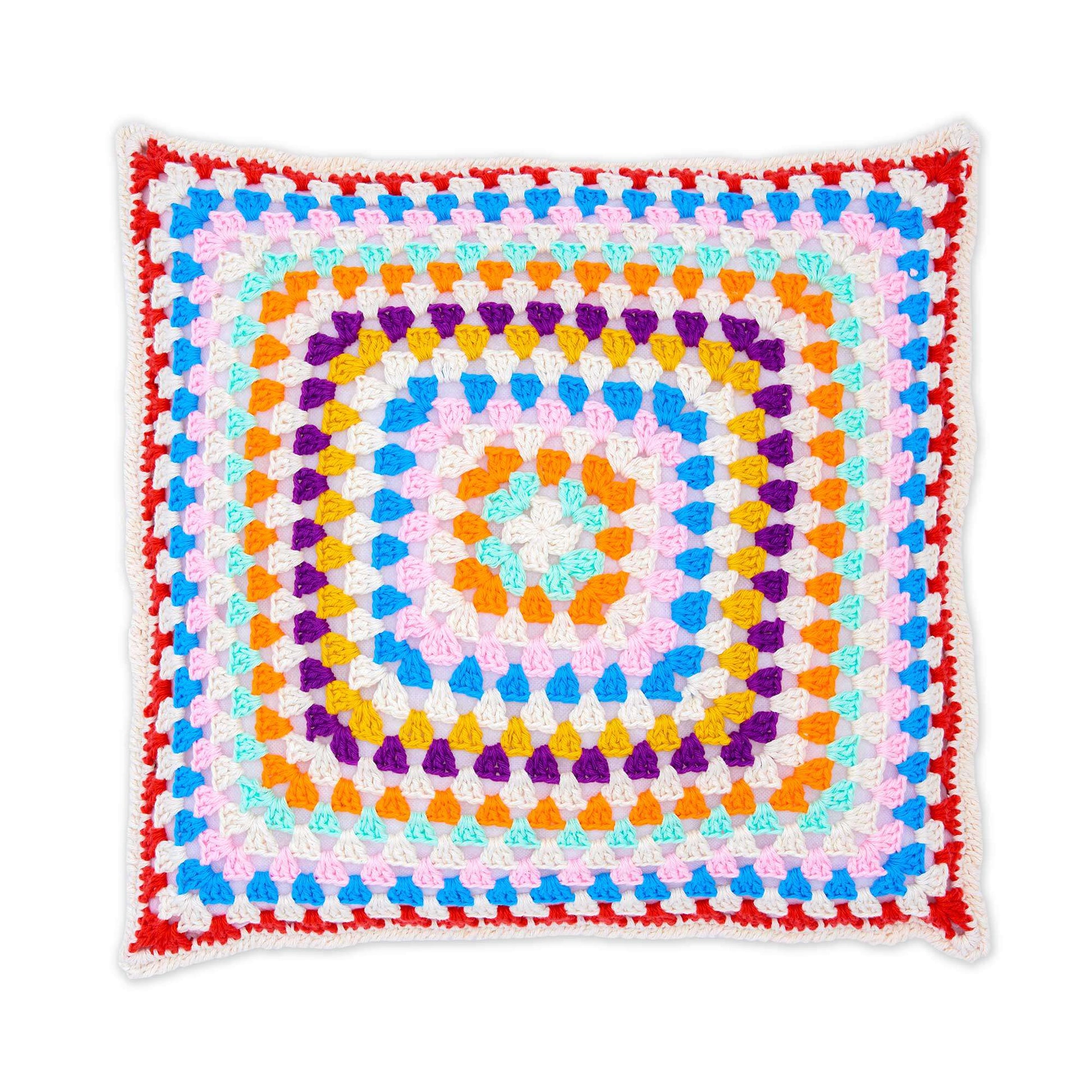 Free Peaches & Crème Striped Rounds Crochet Pillow Pattern