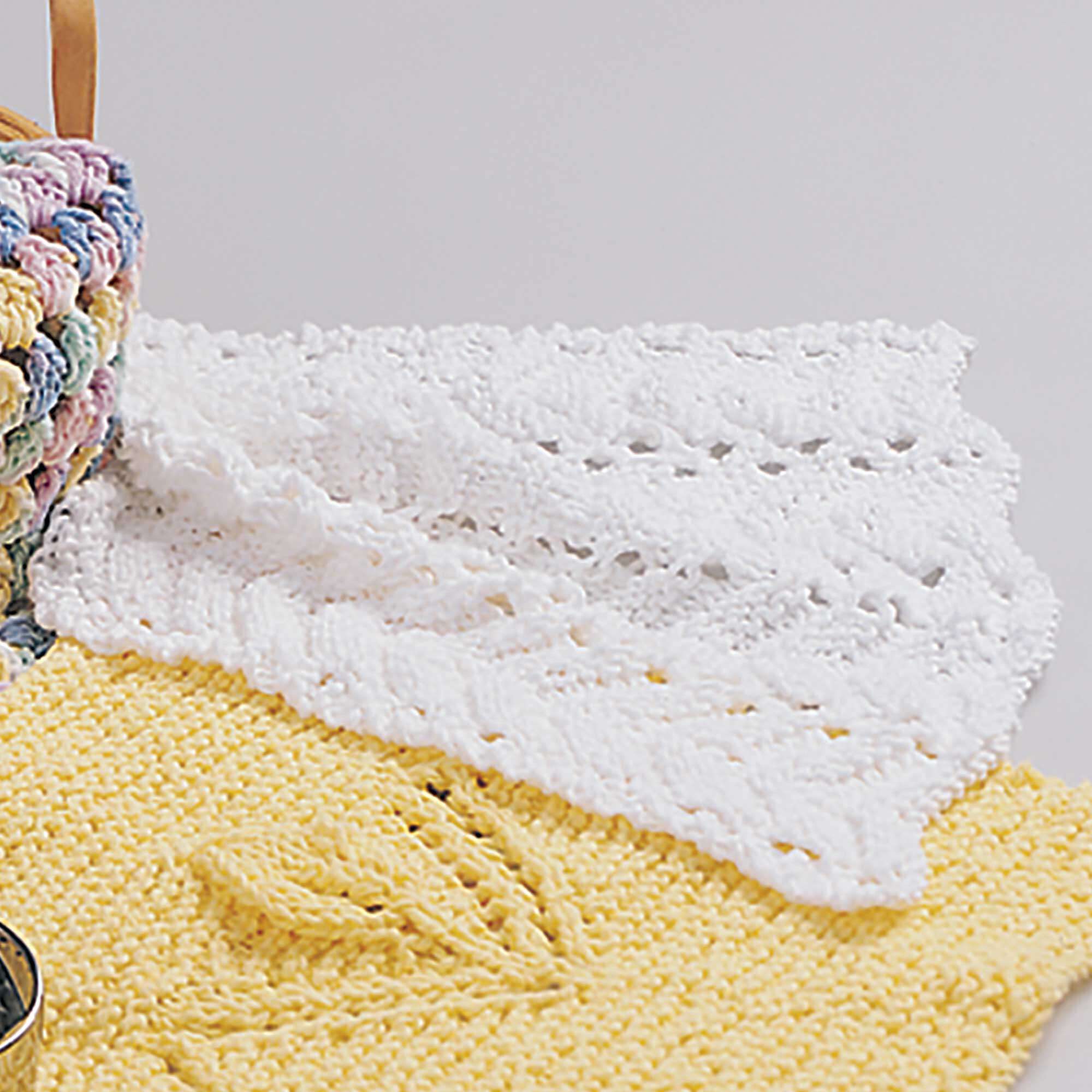 Free Peaches & Crème Feather And Fan Knit Dishcloth Pattern