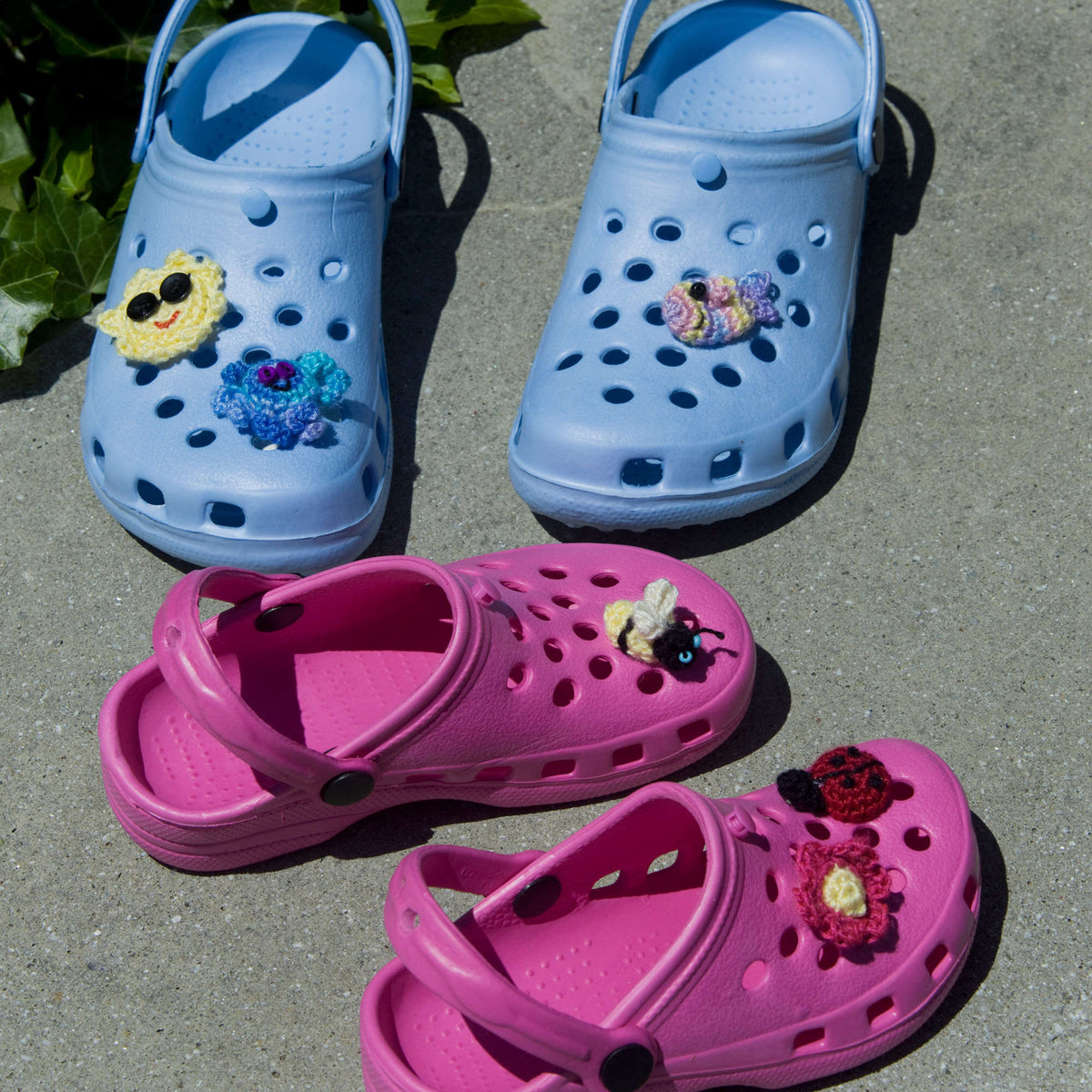 Crochet Crocs made in Red Heart Luster Sheen Yarn