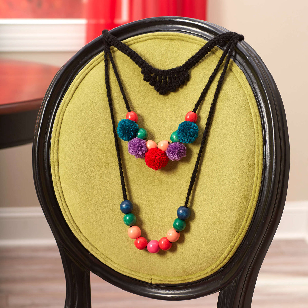 Crochet Necklace made in Red Heart Super Saver Yarn