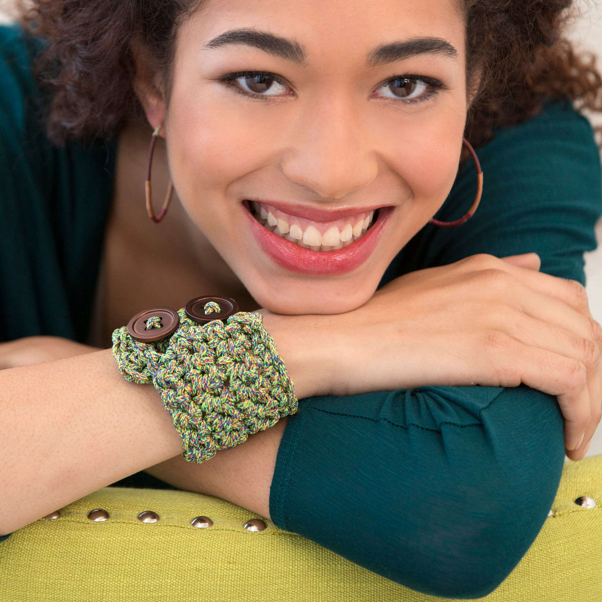 Crochet Bracelet made in Red Heart Cordial Yarn