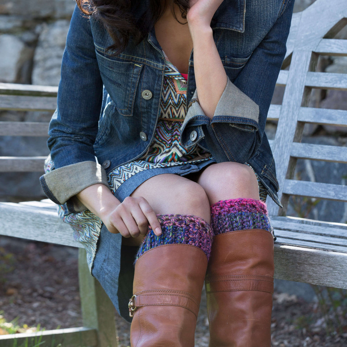 Crochet Cuffs made in Red Heart Medley Yarn