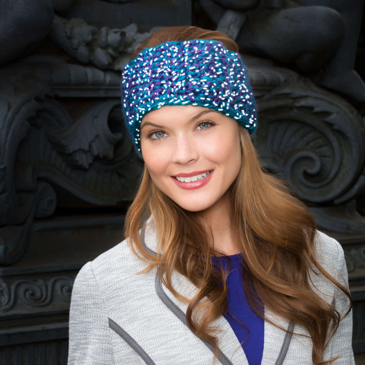 Crochet Warmer made in Red Heart Reflective Yarn