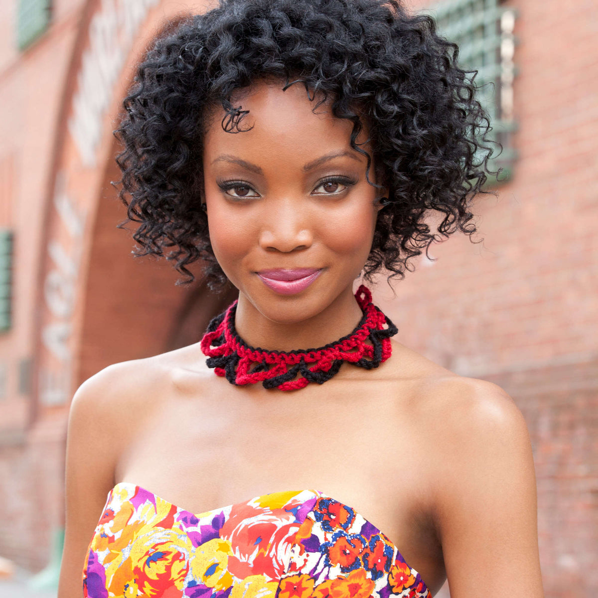 Crochet Choker Accessory made in Red Heart Soft Yarn