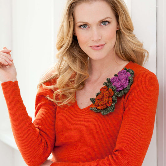 Crochet Flowers made in Red Heart Super Tweed Yarn
