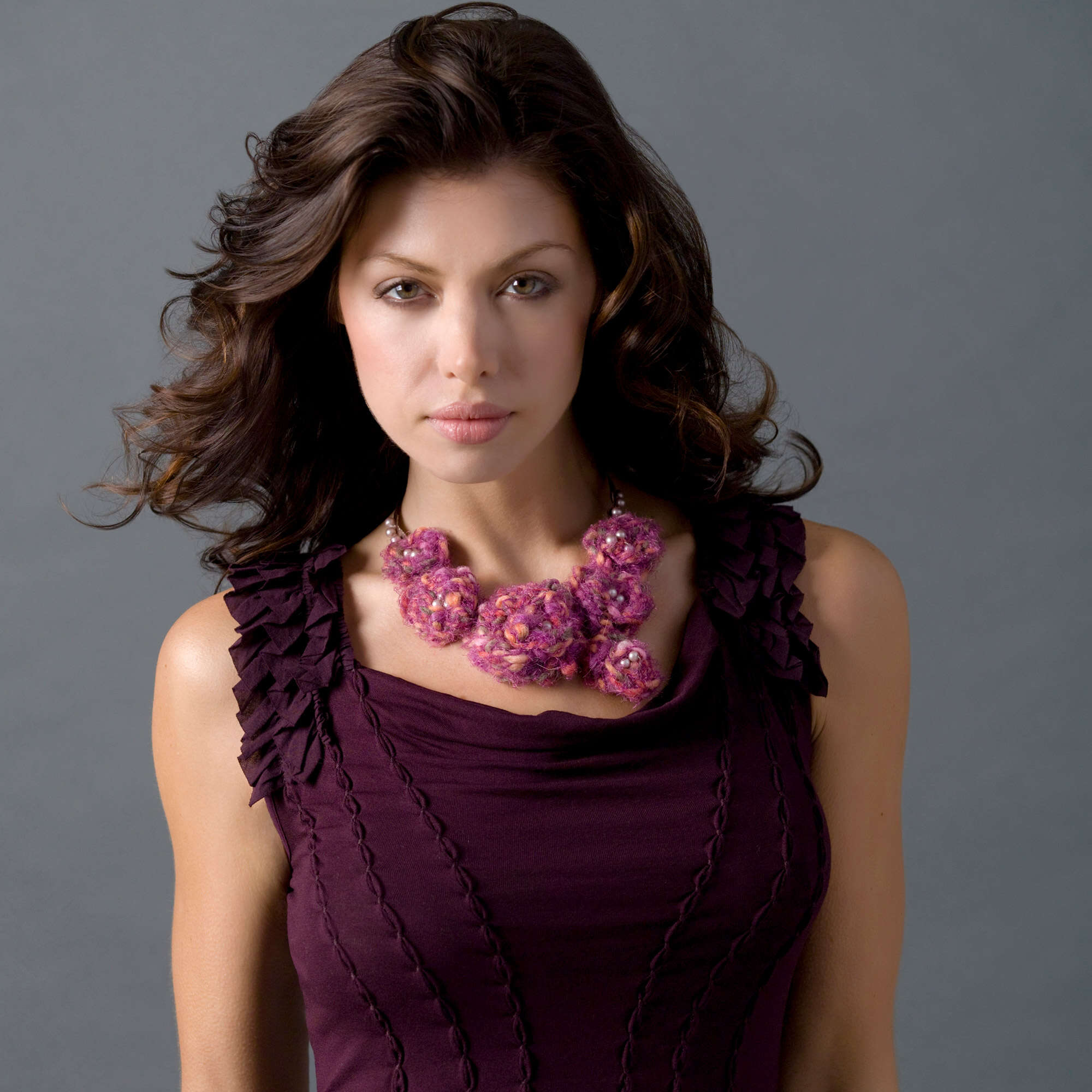 Floral crochet necklace by Red Heart