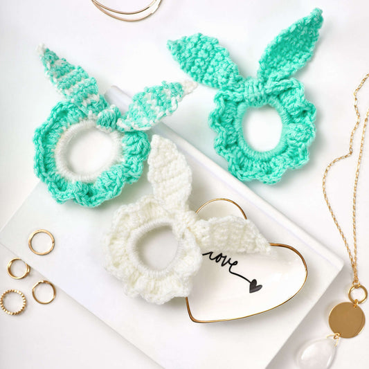 Crochet Scrunchies made in Red Heart Super Saver Yarn