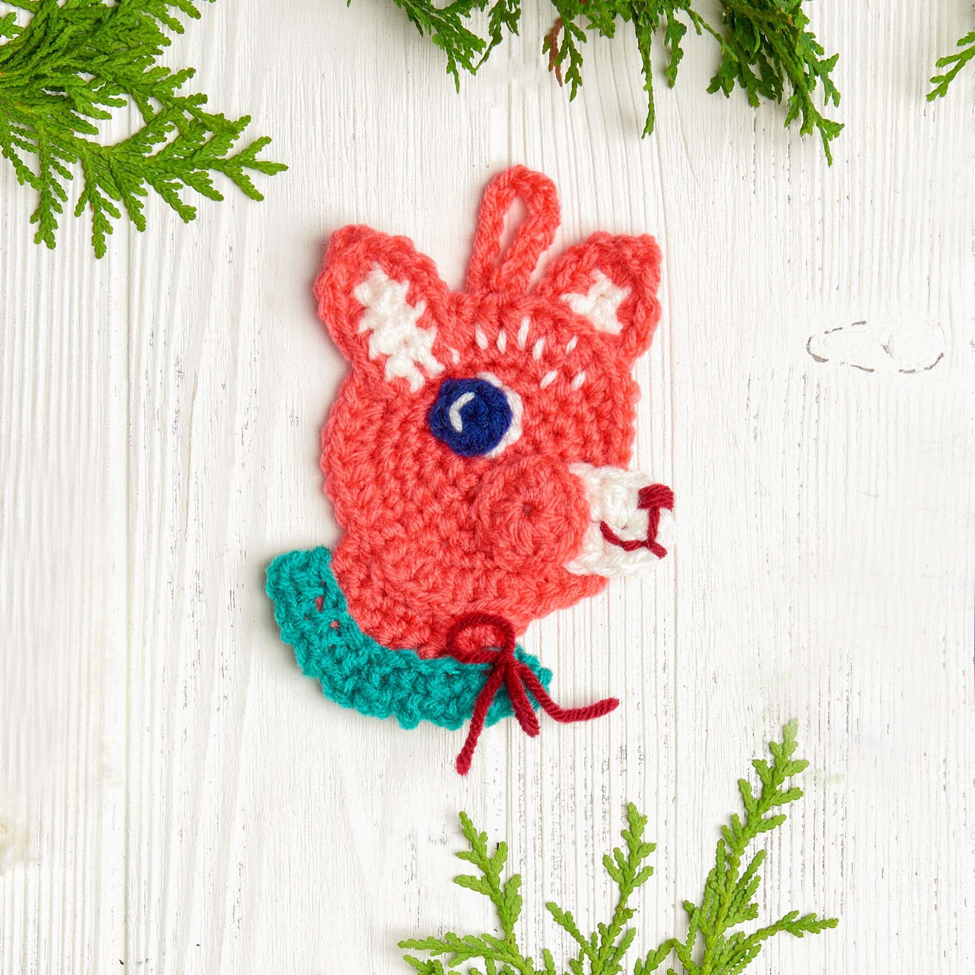 Free Red Heart Hello Deer Crochet Ornament Pattern