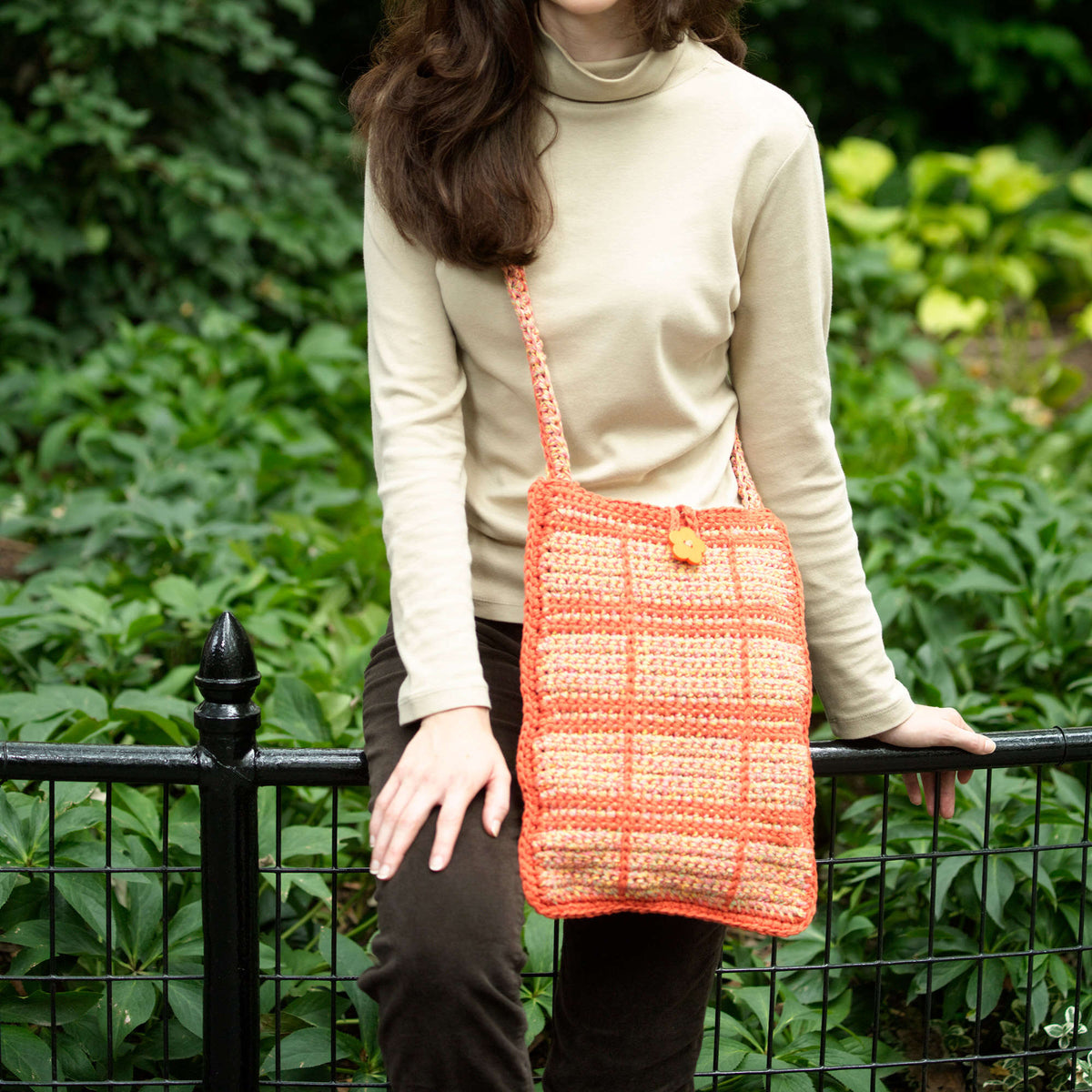Crochet Bag made in Red Heart Eco-Cotton Blend Yarn