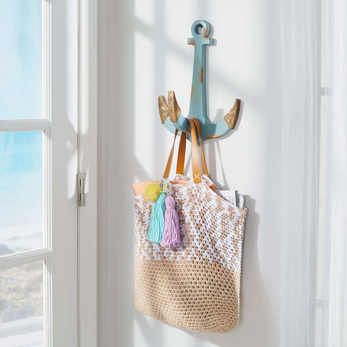 Crochet Tote Bag made in Red Heart Scrubby Smoothie Yarn