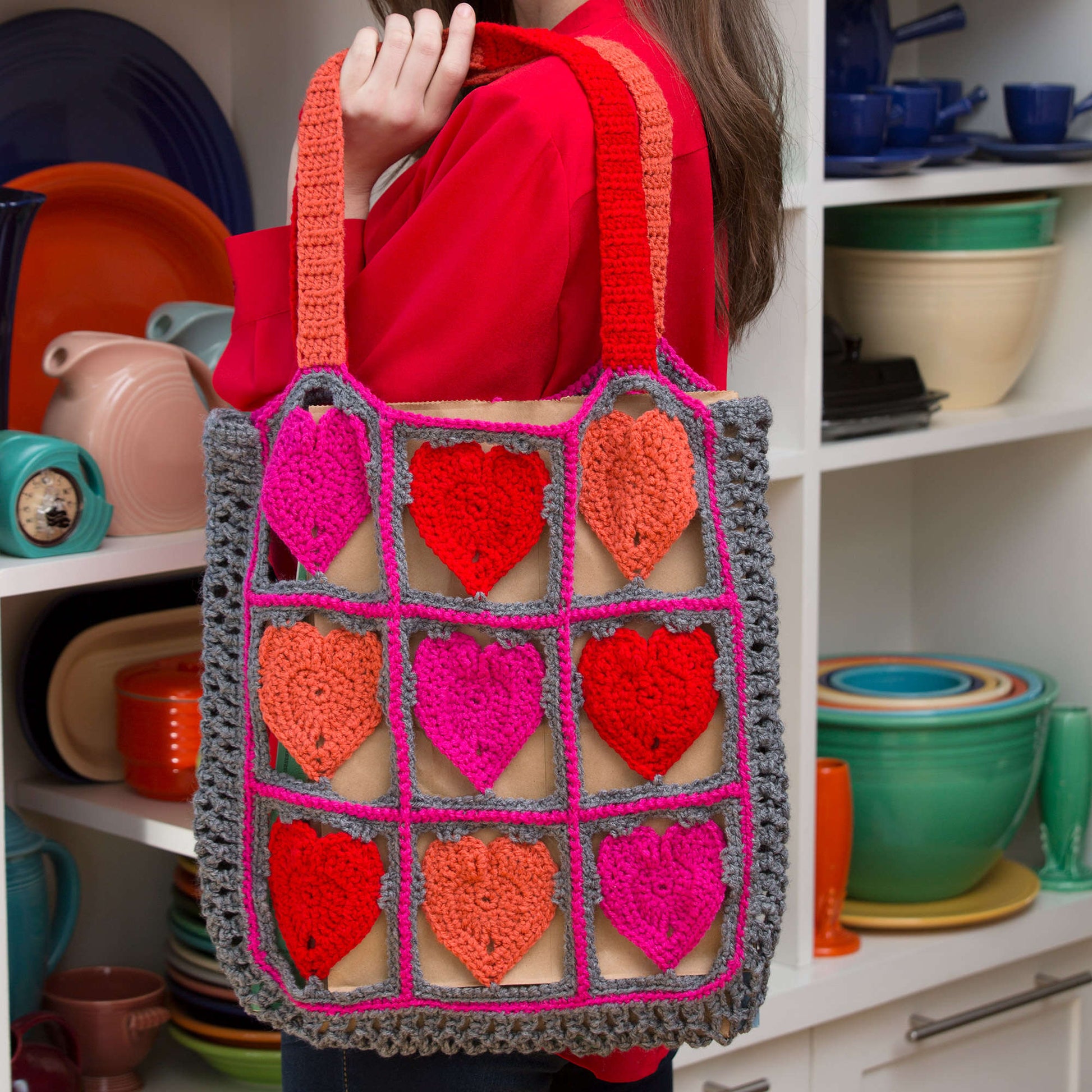Free Red Heart I Love My Tote Bag Crochet Pattern