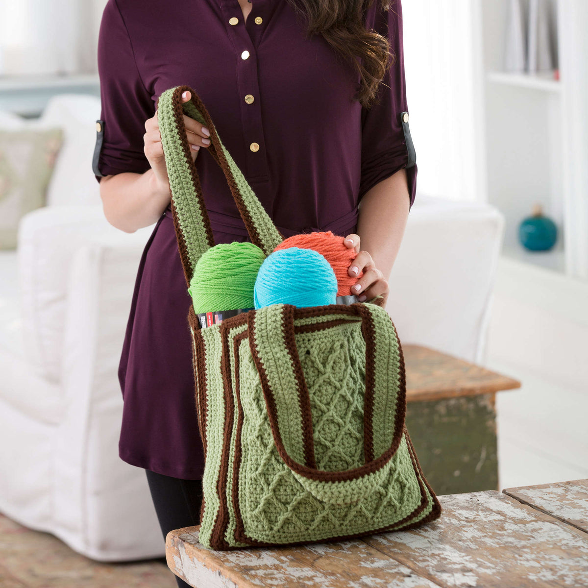 Crochet Bag made in Red Heart With Love Yarn
