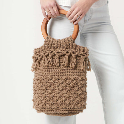 Red Heart Crochet Day Trip Bucket Bag Crochet Bag made in Red Heart Yarn