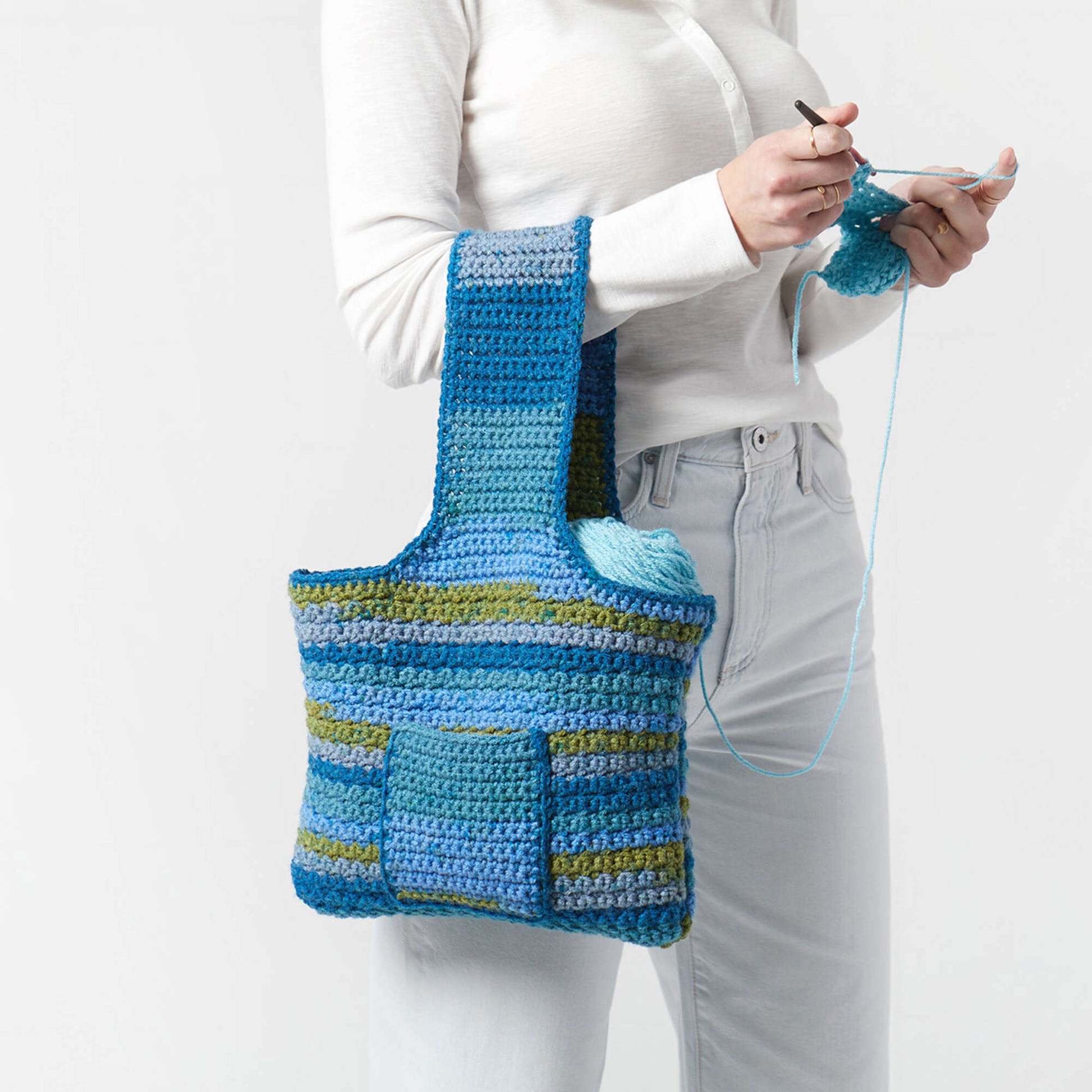 Free Red Heart Crochet While I'm Yarning Bag Pattern