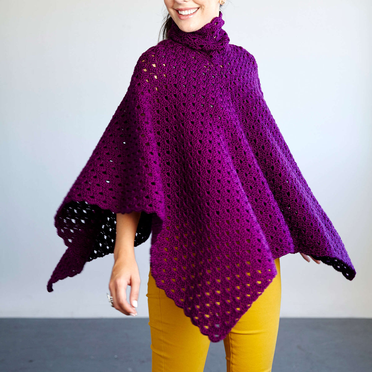 Crochet Poncho made in Red Heart Chic Sheep Yarn