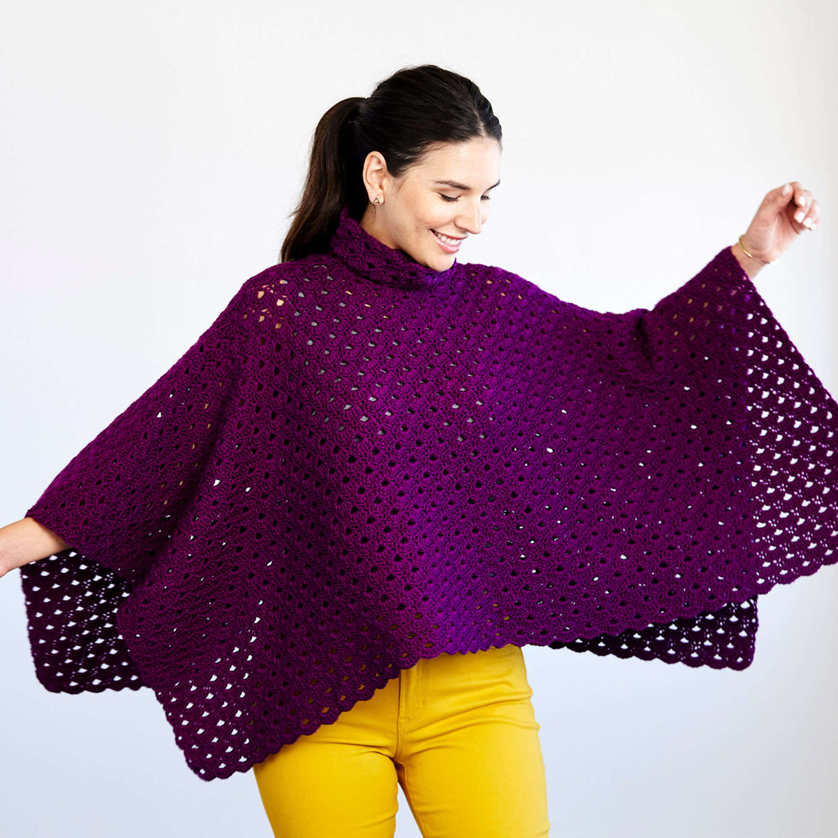 Crochet Poncho made in Red Heart Chic Sheep Yarn