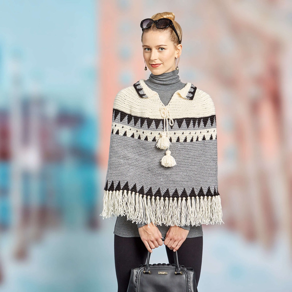 Crochet Poncho made in Red Heart Fashion Soft Yarn