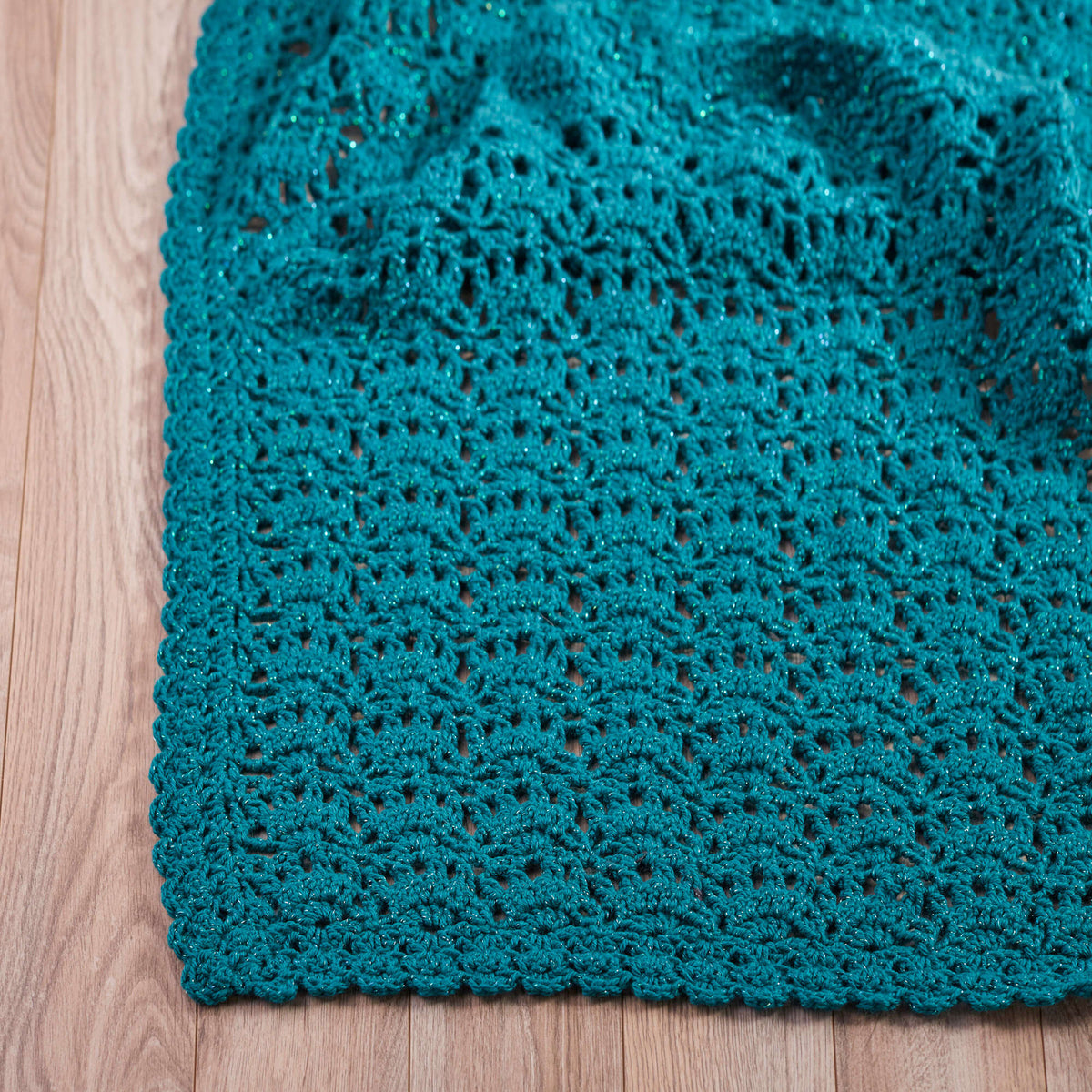 Crochet Poncho made in Red Heart With Love Metallic Yarn