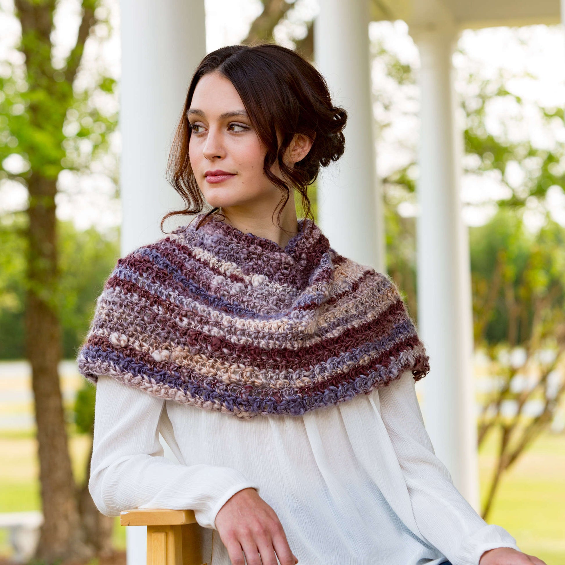 Free Red Heart Spiced Up Shoulder Cozy Pattern