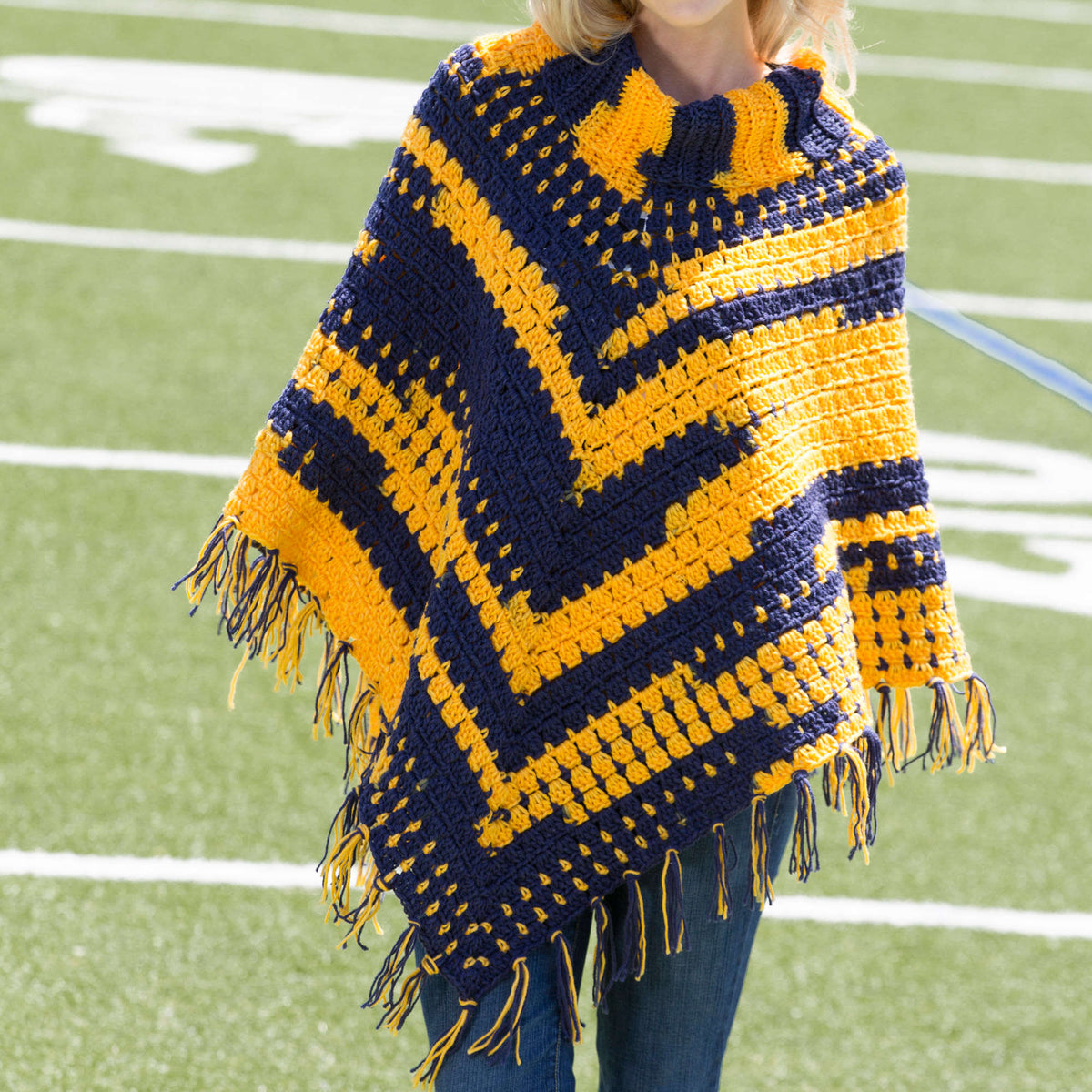 Red Heart Sporty Crochet Poncho Pattern Tutorial Image