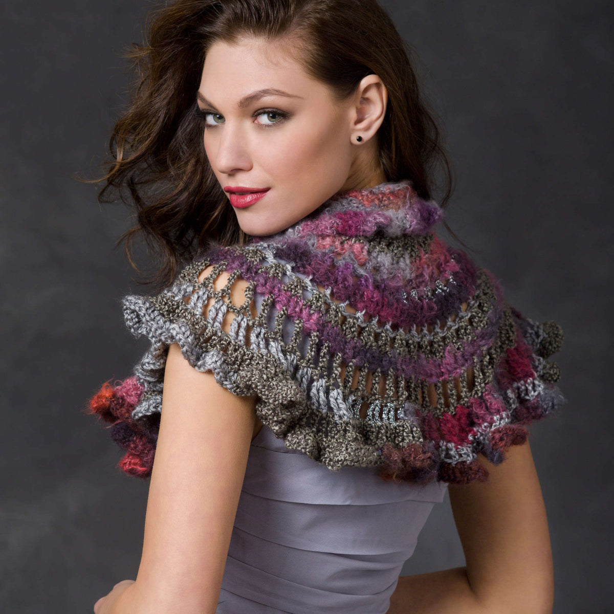 Crochet Capelet made in Red Heart Boutique Yarn