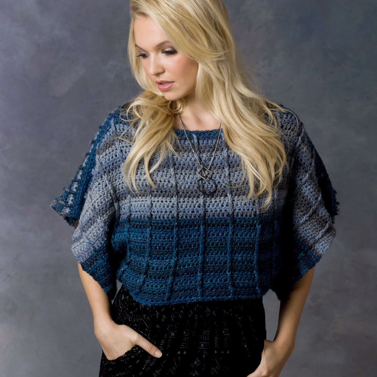 Crochet Topper made in Red Heart Boutique Yarn