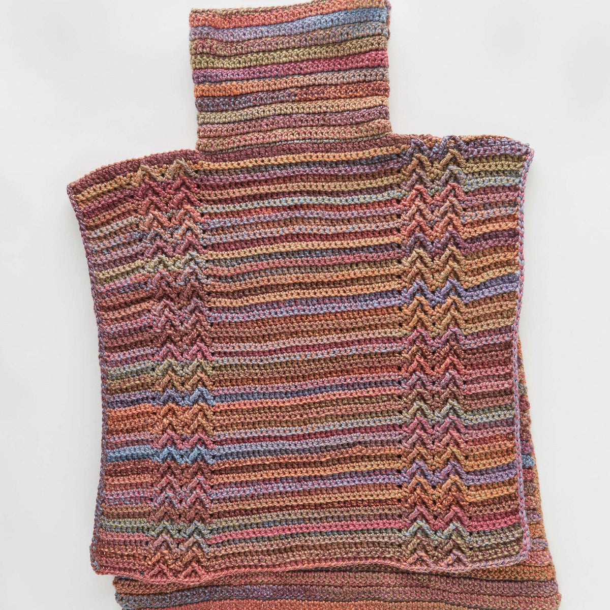 Crochet Poncho made in Red Heart Gemstone Yarn