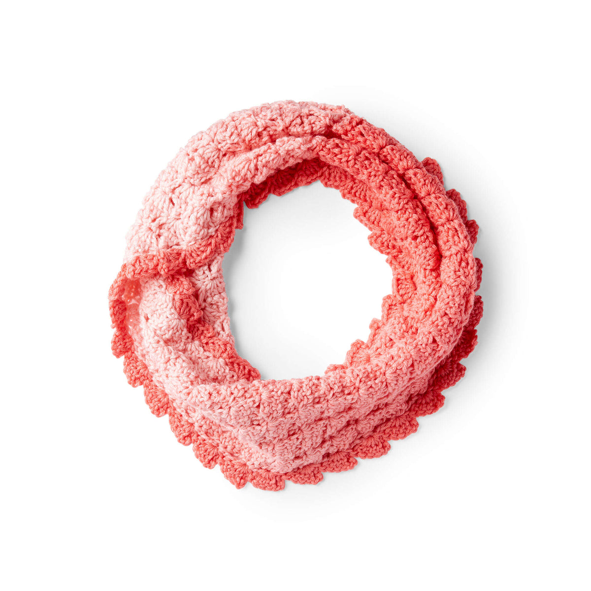 Crochet Cowl made in Red Heart Super Saver Ombre Yarn