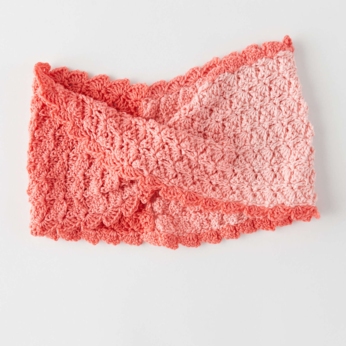 Crochet Cowl made in Red Heart Super Saver Ombre Yarn