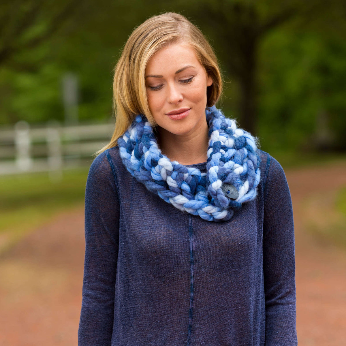 Crochet Cowl made in Red Heart Boutique Yarn