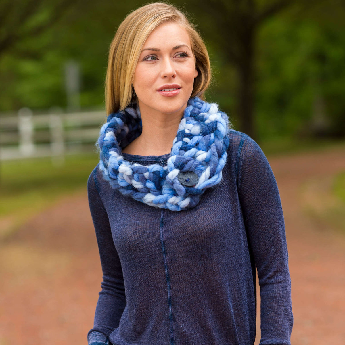 Crochet Cowl made in Red Heart Boutique Yarn