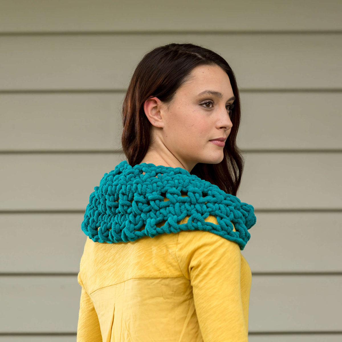 Crochet Cowl made in Red Heart Sweet Yarn