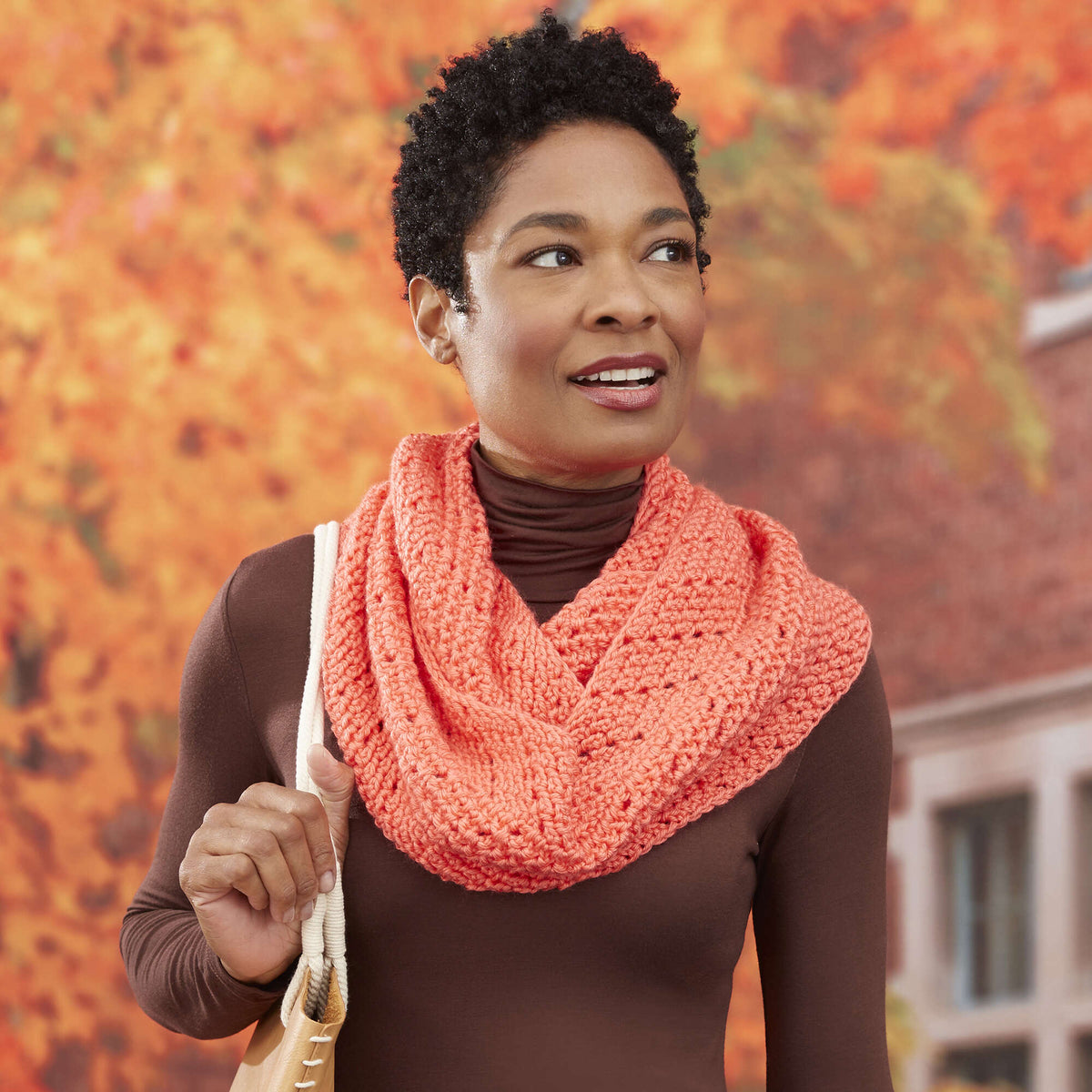 Crochet Cowl made in Red Heart Soft Yarn