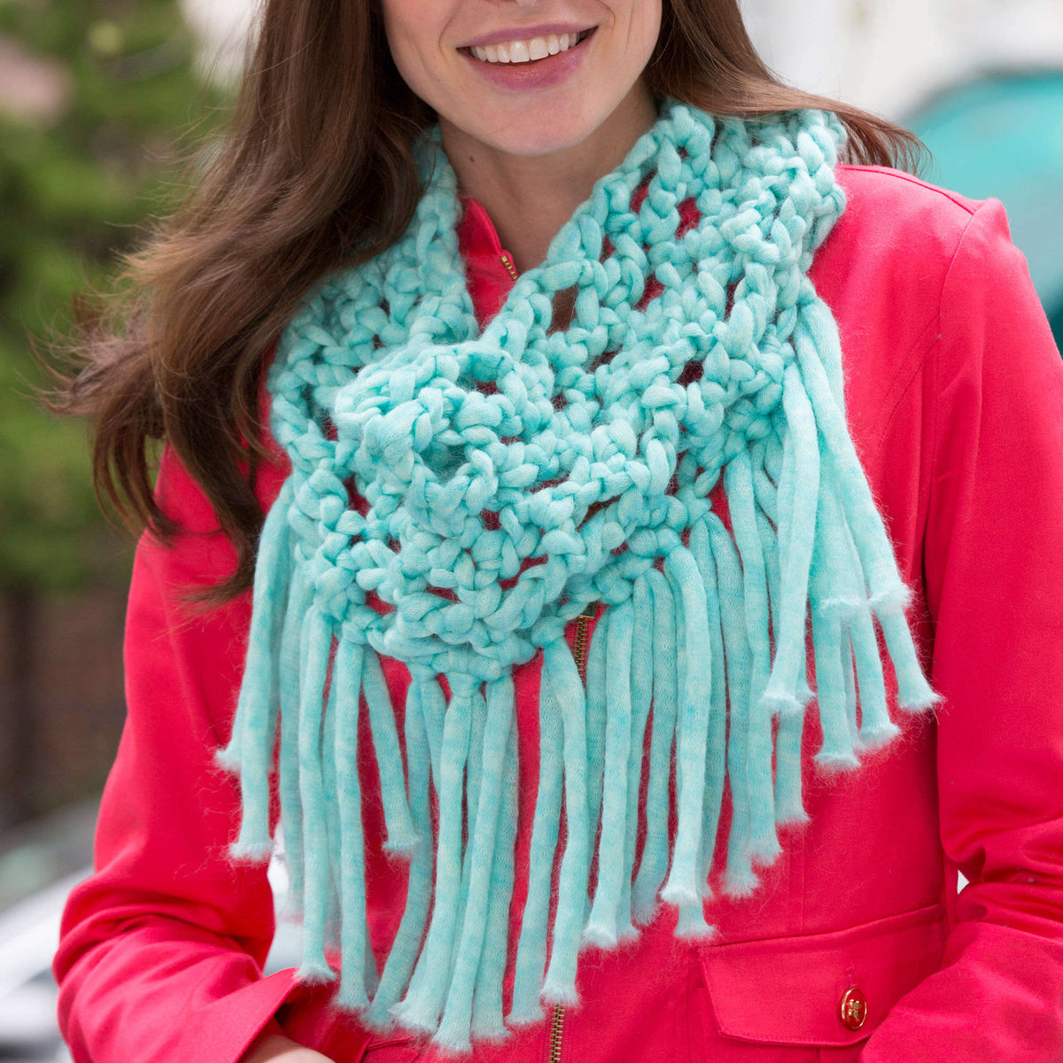 Crochet Cowl made in Red Heart Boutique Yarn