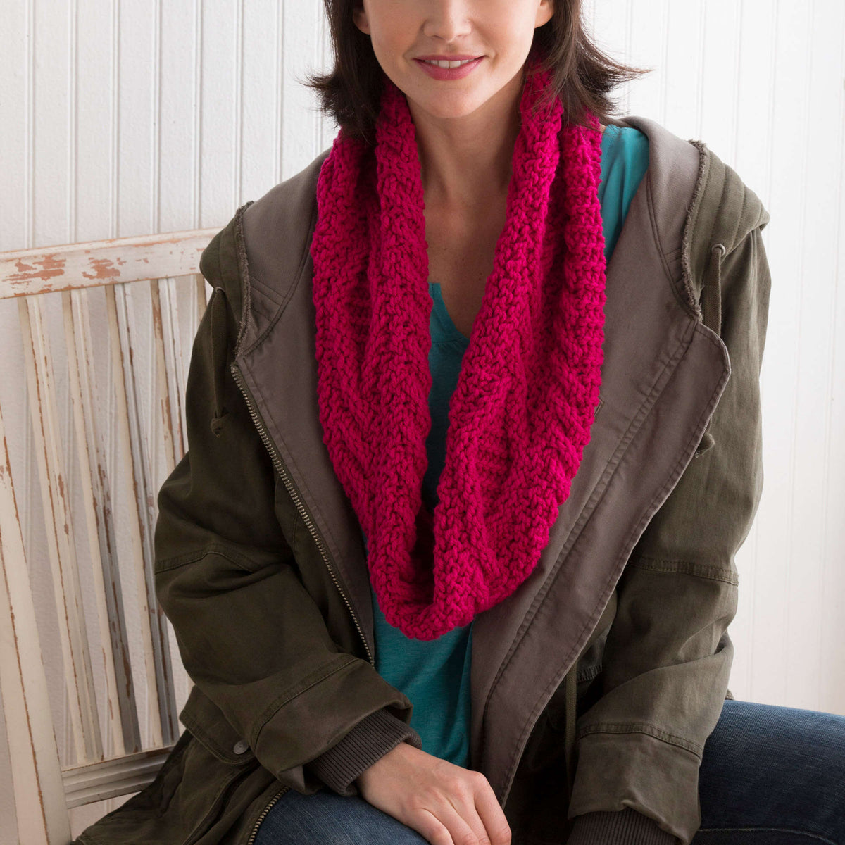 Crochet Cowl made in Red Heart With Love Yarn