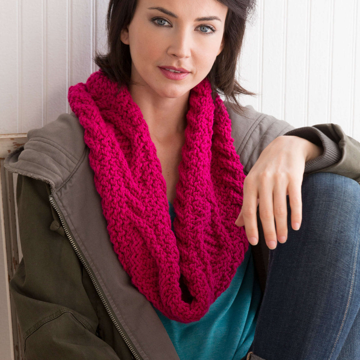 Crochet Cowl made in Red Heart With Love Yarn