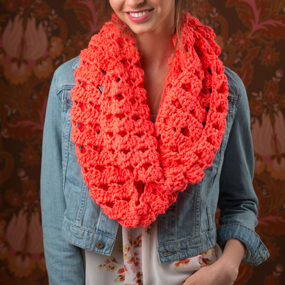 Red Heart Crochet Turn Up the Volume Cowl Crochet Cowl made in Red Heart Heads Up Yarn