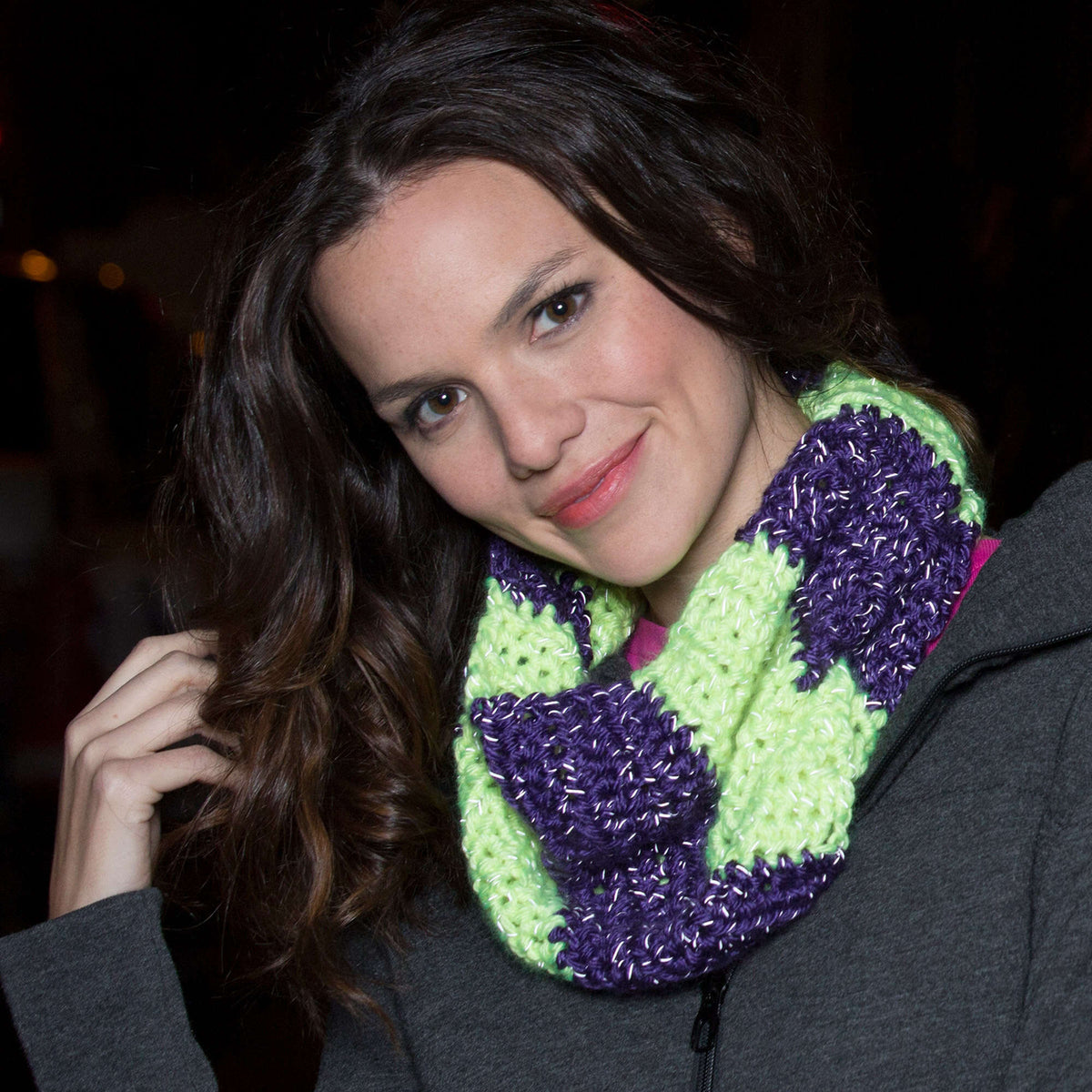 Crochet Cowl made in Red Heart Mixology Solids Yarn